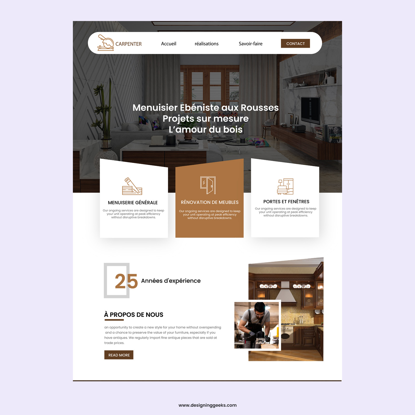 Carpentry Services website design thumb