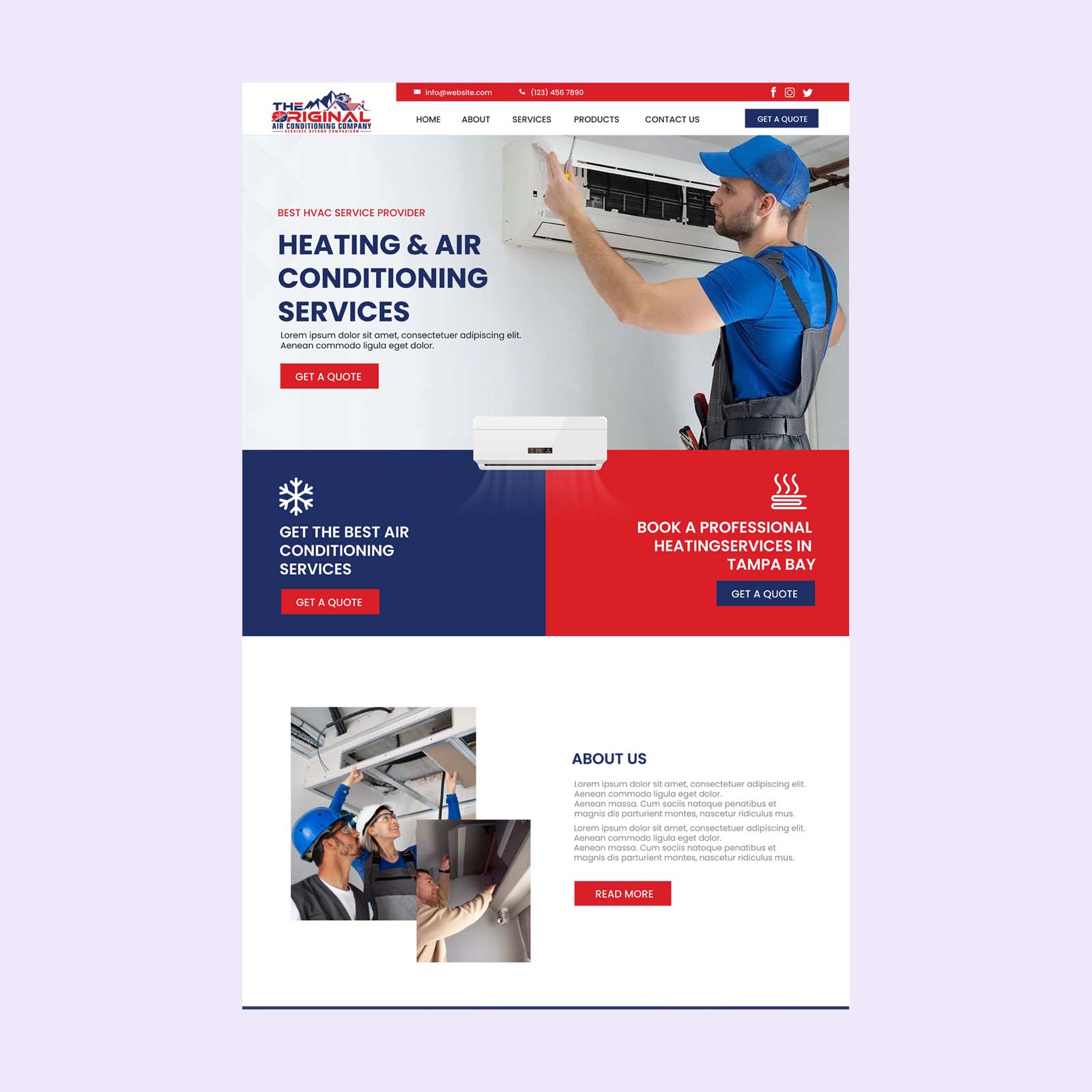 HVAC contractor website design